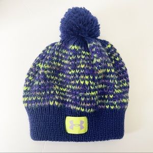 Under Armour Purple & Light Green Pom Beanie Size Youth Girls
